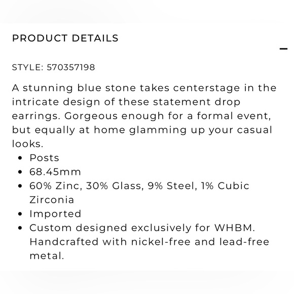 WHBM statement drop earring - Picture 8 of 13